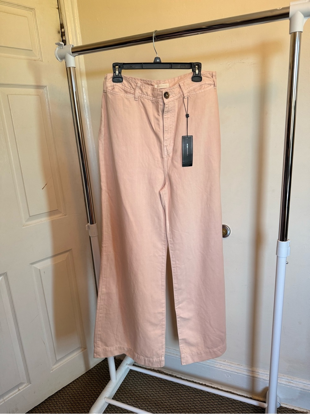 BCBG Wide Leg Jeans in Blush Pink